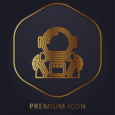 Astronaut golden line premium logo or icon clipart