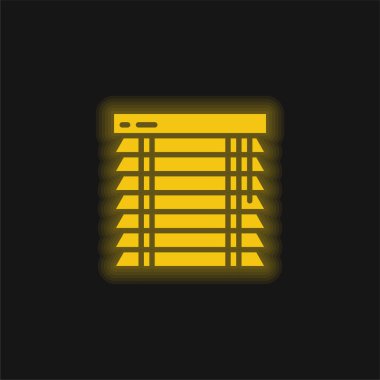 Blinds yellow glowing neon icon clipart