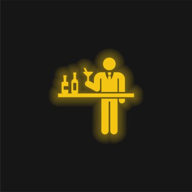 Barmen sarı parlak neon ikon