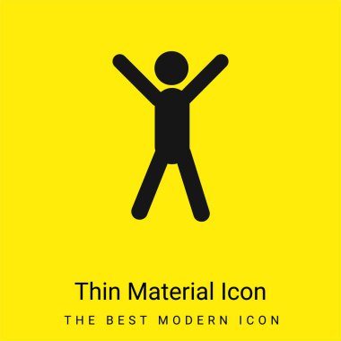 Arms Up minimal bright yellow material icon clipart
