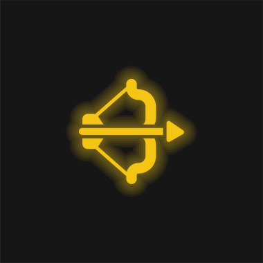 Baş sarı parlak neon simgesi