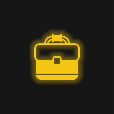 Evrak çantası sarı parlak neon simgesi