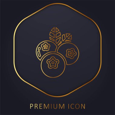 Yaban mersini altın çizgisi prim logosu veya simgesi