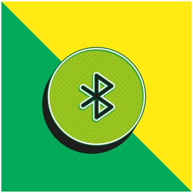 Bluetooth Yeşil ve Sarı 3D vektör simgesi logosu