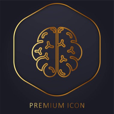 Beyin altın çizgisi prim logosu veya simgesi
