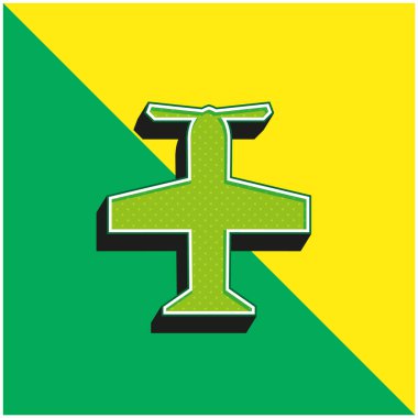 Hava vidaları yeşil ve sarı modern 3D vektör simgesi logosu