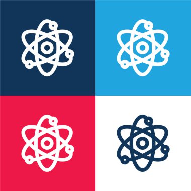 Atom mavi ve kırmızı dört renk en küçük simge kümesi