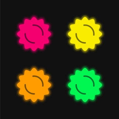 Ödül dört renkli parlak neon vektör simgesi