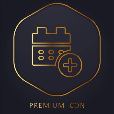 Randevu altın çizgi prim logosu veya simgesi