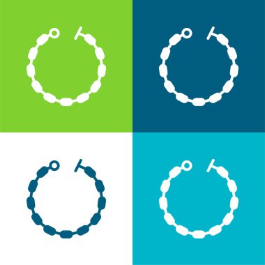 Bileklik Düz 4 renk en küçük simge seti