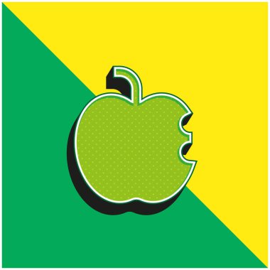 Apple Green ve sarı modern 3d vektör simgesi logosu