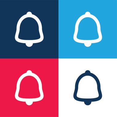 Alarm Çanı Ana Hattı mavi ve kırmızı En az dört renk simgesi