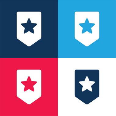 Yer imi mavi ve kırmızı dört renk en az simge kümesi