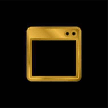 Temel Pencere Görünümü Altın kaplama metalik simge veya logo vektörü