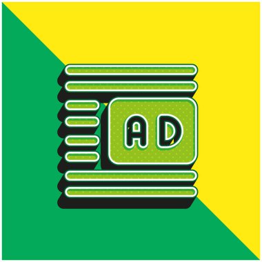 Advertise Green and yellow modern 3d vector icon logo clipart