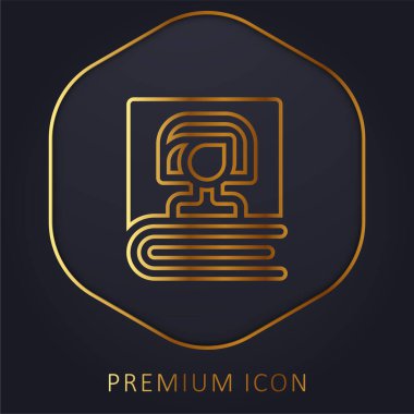 Altın satır premium logosu ya da simgesi