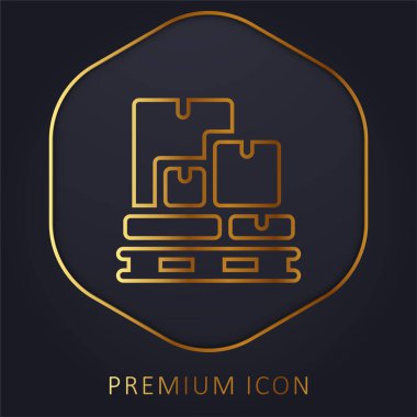 Boxes golden line premium logo or icon clipart