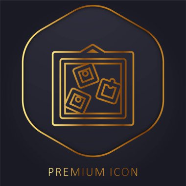 Altın çizgi premium logosu veya simgesi