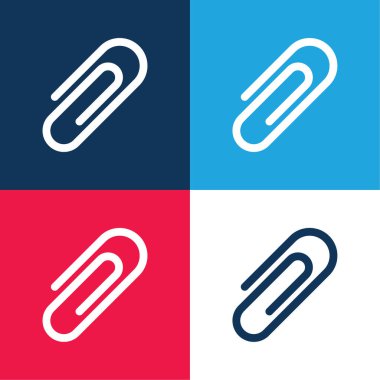 Eklenti mavi ve kırmızı dört renk minimal simge kümesi