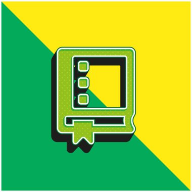 Kitap Yeşil ve Sarı Modern 3D vektör simgesi logosu