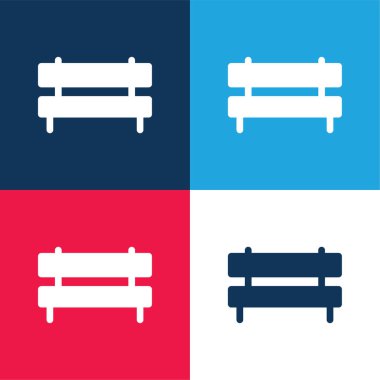 Mavi ve kırmızı dört renk en küçük simge kümesi