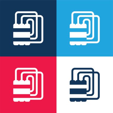 Bomba mavi ve kırmızı dört renk en küçük simge kümesi