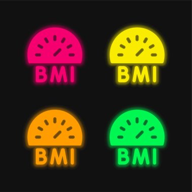 Bmi four color glowing neon vector icon clipart