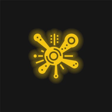 Bakteri sarı parlak neon simgesi