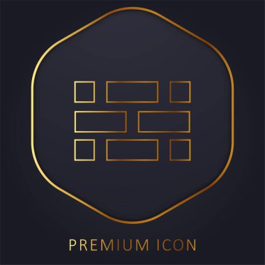 Brickwall altın çizgisi prim logosu veya simgesi