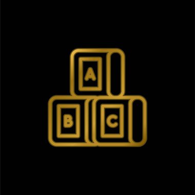 Altın kaplamalı metalik simge veya logo vektörünü engeller