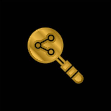 Analitik altın kaplama metalik simge veya logo vektörü