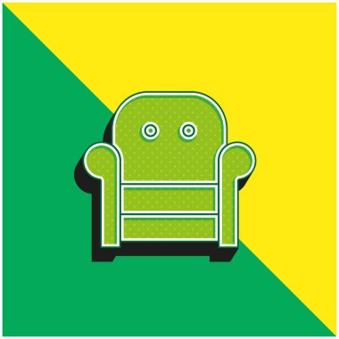 Koltuk Yeşil ve Sarı Modern 3D vektör simgesi logosu