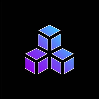 3d mavi eğimli vektör simgesi