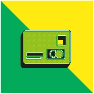 Bankacılık Kredi Kartı Değişkeni Yeşil ve Sarı 3D vektör simgesi logosu