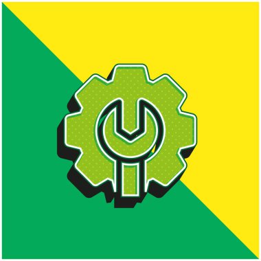 Yönetici Yeşil ve Sarı modern 3D vektör simgesi logosu