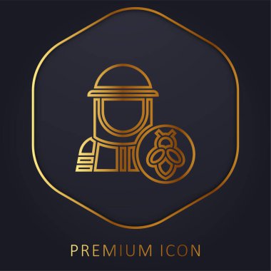 Arıcı altın çizgi prim logosu veya simgesi