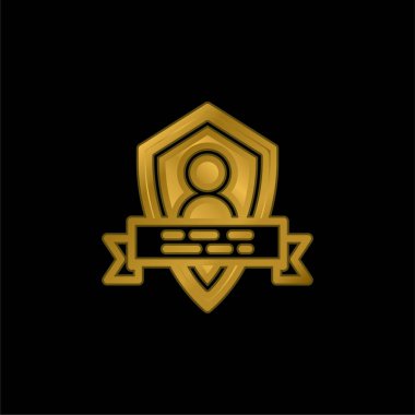 Altın kaplama metalik simge veya logo vektörü