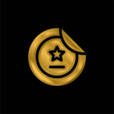 Rozet altın kaplama metalik simge veya logo vektörü