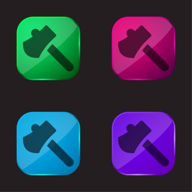 Balta dört renkli cam düğme simgesi