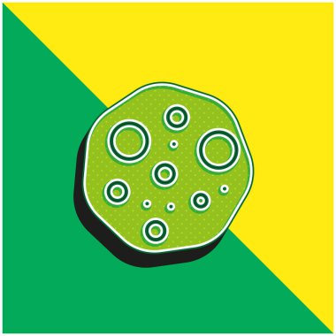 Asteroit Yeşil ve Sarı Modern 3D vektör simgesi logosu