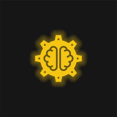 AI sarı parlak neon simgesi