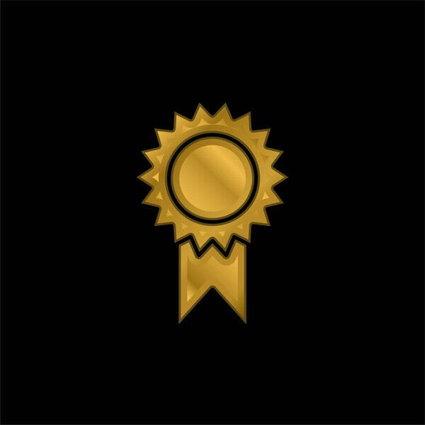 Award gold plated metalic icon or logo vector