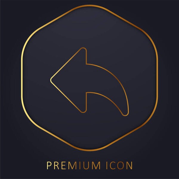 Backward golden line premium logo or icon