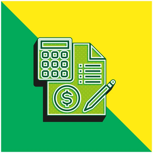 Contabilidad Verde Amarillo Moderno Vector Icono Del Logotipo — Vector de stock