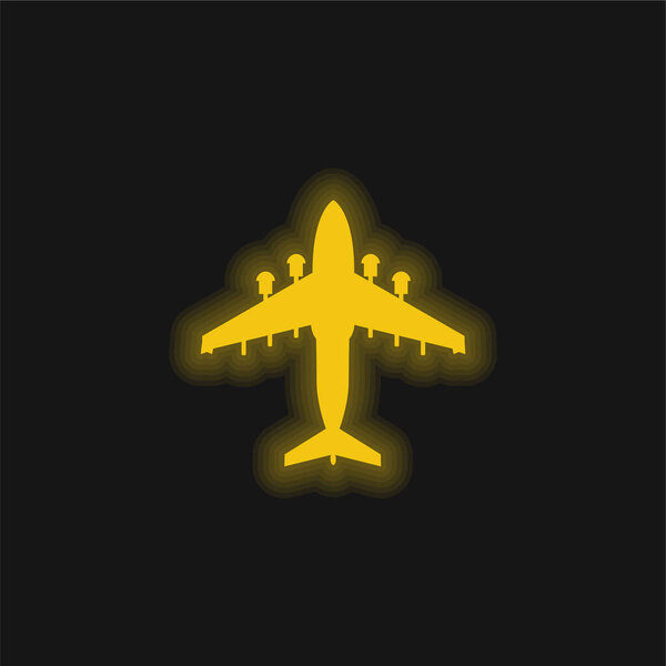 Желтая сияющая неоновая икона