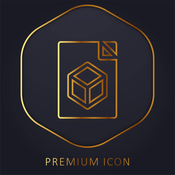 3d File golden line premium logo or icon