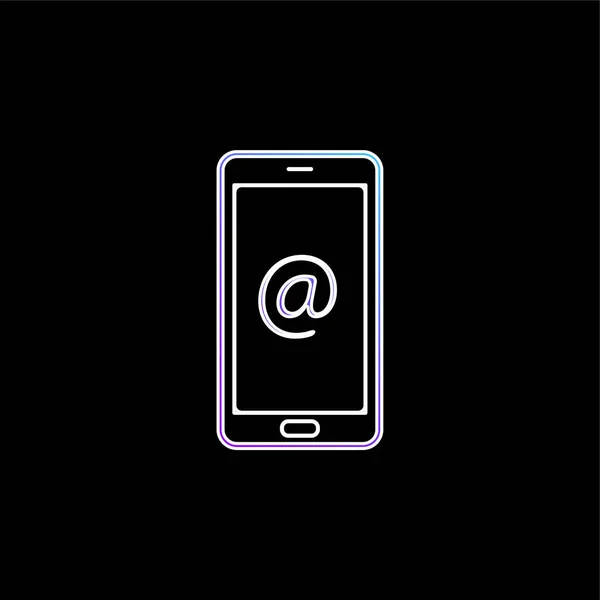 Symbol Arroba Phone Screen Blue Gradient Vector Icon — Stockový vektor