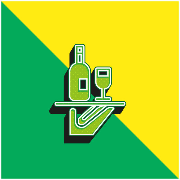Bar Service Green and yellow modern 3d vector icon logo