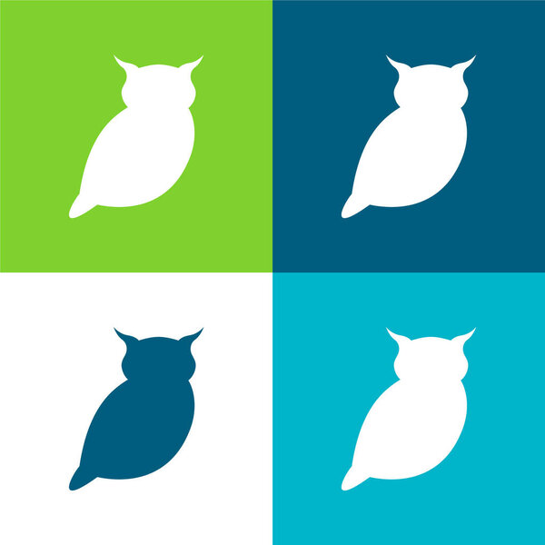 Big Owl Flat four color minimal icon set