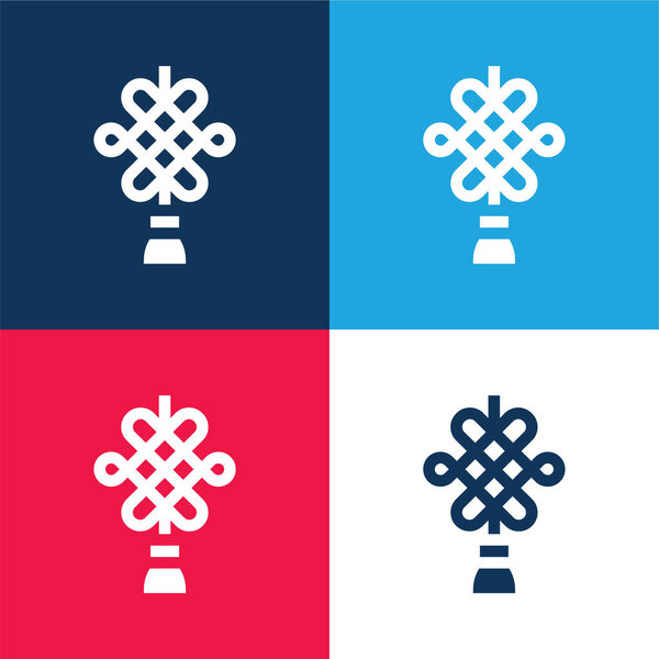 Amulet blue and red four color minimal icon set